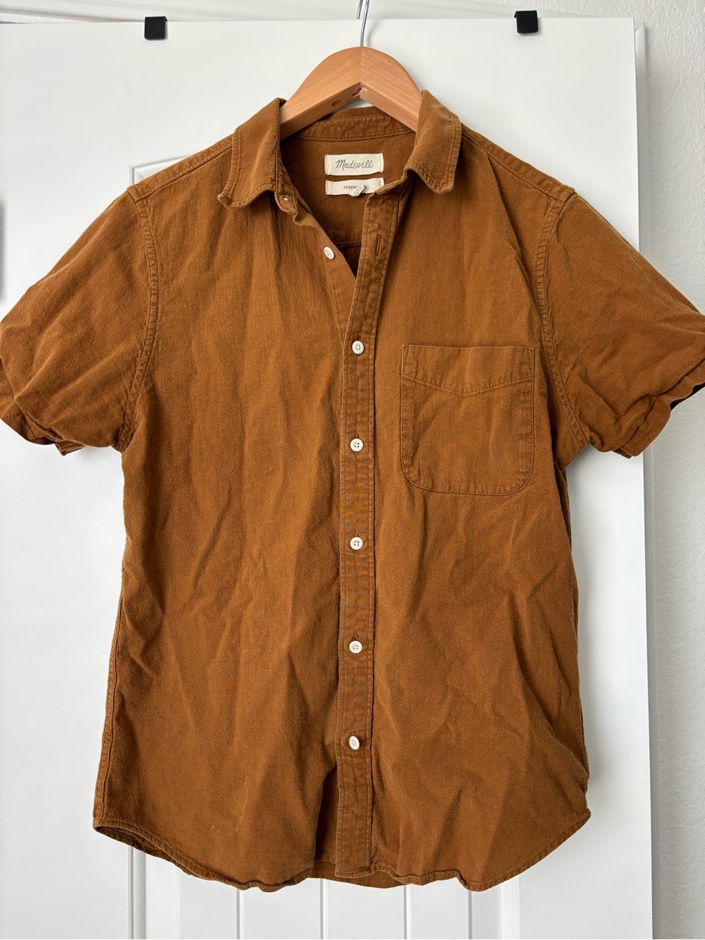 Madewell Men’s Perfect Fit Short Sleeve Button Down Shirt Small
